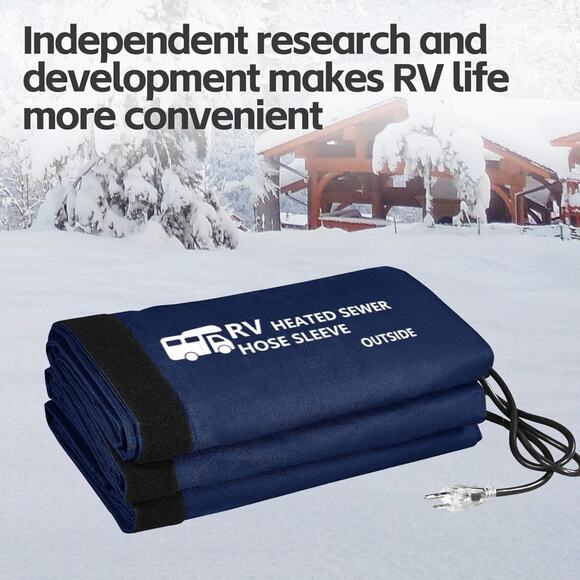 NEW Sewer Hose Heated Sleeve Avoid Freezing at -45°F, Blue RV 15FT Insulation - Picture 2 of 7